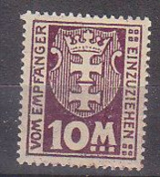 N0255 - DANTZIG TAXE Yv N°15 * - Taxe