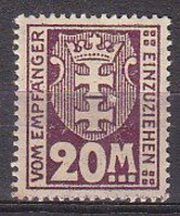 N0256 - DANTZIG TAXE Yv N°16 * - Strafport