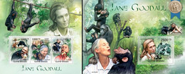 Guinea Bissau 2011, Jane Goodall, Monkeys, 3val In BF +BF - Gorilles