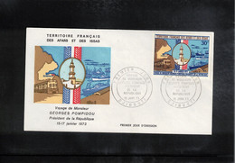 Afars & Issas 1973 Voyage Of French President Georges Pompidou FDC - Lettres & Documents
