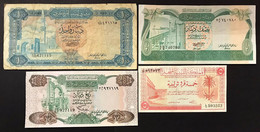 Lybia  LIBIA  4 Notes 5 Piastres 1951 + 1/4 1/2 E DINARS  Lotto 4129 - Libye