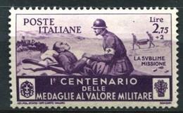 REGNO 1934 MEDAGLIE AL VALORE MILITARE 2,75+2 ** MNH - Neufs