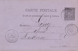 ENTIER 10 CTS     CACHET DE FEURS 1884 - Cartes Précurseurs