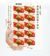 Hong Kong - Mi.Nr. 1446 - "10 Jahre Wiedereingliederung" ** / MNH (10-er Kleinbogen / 10-piecesheet - Aus Dem Jahr 2007) - Blocs-feuillets
