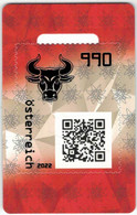 Crypto-Stamp 2022 Stier "grün Green" - Nominale 990 Cent - Edelweiss QR Rindvieh - Unused Stamps