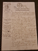 Papier   Timbre DANNEMARIE Brigade Gendarmerie A Cheval Bail 1818 - Lettres & Documents