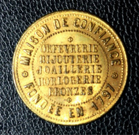 Très Beau Jeton De Nécessité "A La Gerbe D'Or - Orfévrerie, Bijouterie - 86, Rue De Rivoli - Paris" - Monétaires / De Nécessité