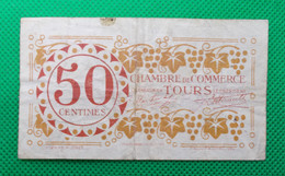 Billet Chambre De Commerce De Tours - Cinquante Centimes - 3° émission - Filigrane Abeilles - 27 Décembre 1920 - Chambre De Commerce