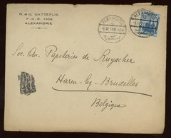 EGYPTE. Lettre De 1919 Vers Belgique. - 1915-1921 Protectorado Británico