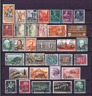 Schweiz 1940-1949: 58 Marken (20c 1949 Ev. 2 Typen) Gestempelt, 58 (20c 1949 May 2 Types) Used - Sammlungen