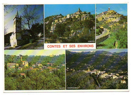 CONTES ET SES ENVIRONS -1988--Multivues (La Pointe,Berre,Sclos,Chateauneuf,Contes).........à Saisir - Contes