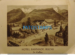 193740 SWITZERLAND BUCHS HOTEL BAHNHOF PUBLICITY BREAK NO POSTAL POSTCARD - Buchs