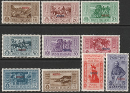 Italy Aegean Nisiro 1932 Sc 17-26 Egeo Sa 17-26 Set MLH* - Ägäis (Nisiro)