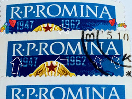 Errors Romania 1962,# Mi 2124, Printed With Writing R.P.  Romania Moved Up, Background Moved To The Right - Varietà & Curiosità