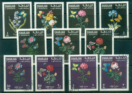Sharjah 1967 Mi#364-374 Flowers & Butterflies CTO - Sharjah