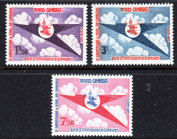 CAMBODIA - 1964 ROYAL AIRLINE ANNIVERSARY SET (3V) FINE MNH ** SG 174-176 - Cambodia