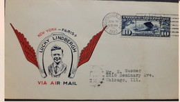 O) 1927 UNITED STATES - USA, LINDBERGH'S AIRPLANE SPIRIT OF ST LOUIS, LUCKY LINDBERGH, AIRMAIL TO CHICAGO, XF - 1851-1940