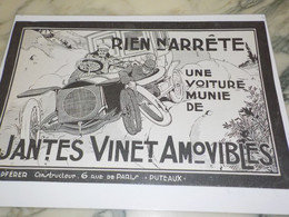 ANCIENNE PUBLICITE RIEN N ARRETE JANTES VINET  1910 - Other & Unclassified