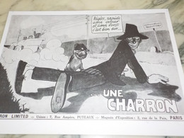 ANCIENNE PUBLICITE LEGERE RAPIDE C EST SUR UNE CHARRON  1910 - Cars