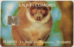 Comoros 25 Units " Le Maki Des Comores  ( SC7 Without Moreno Logo ) " - Comoren