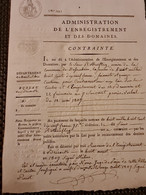 Papier   Timbre DESSENHEIM 1807 Contrainte Domaines Contravention Mairie  Neuf Brisach - Lettres & Documents