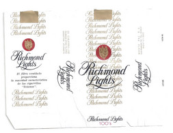 Marquilla Cigarrillos Richmond Lights - Origen: Uruguay - Empty Tobacco Boxes