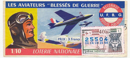 FRANCE - Loterie Nationale - 1/10° - Les Aviateurs Prisonniers De Guerre - 40eme Tranche 1964 - Billets De Loterie