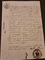 Papier   Timbre SCHWOBEN 1812 SAINT JUST DE BAFFIE PUY DE DOME Certificat De Civisme - Lettres & Documents