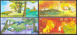 India 2001 STORIES OF PANCHATANTRA COMPLETE SET Of 4 SE-TENANT PAIRS MNH - Mussen