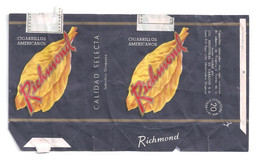 Marquilla Cigarrillos Richmond - Origen: Uruguay - Contenitori Di Tabacco (vuoti)