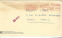 Ema Pitney Bowes - Informatique - IBM - Lettre De Liria Pour La France - Machines à Affranchir (EMA)