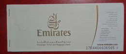 2005 EMIRATES AIRLINES PASSENGER TICKET AND BAGGAGE CHECK UAE - Tickets
