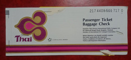 2006 THAI AIRLINES PASSENGER TICKET AND BAGGAGE CHECK - Tickets