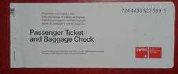 2006 SWISS AIR AIRLINES PASSENGER TICKET AND BAGGAGE CHECK - Tickets