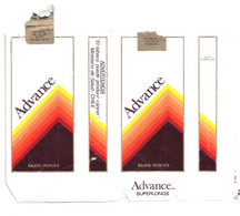 Marquilla Cigarrillos Advance Superlongs - Origen: Chile - Empty Tobacco Boxes