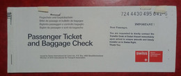 2005 SWISS AIR AIRLINES PASSENGER TICKET AND BAGGAGE CHECK - Tickets