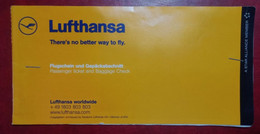 2005 LUFTHANSA AIRLINES PASSENGER TICKET AND BAGGAGE CHECK - Tickets