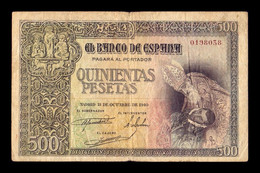 España Spain 500 Pesetas Conde Ordaz 1940 Pick 124 BC/+ F/+ - 500 Peseten