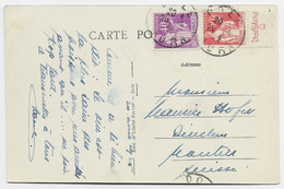 FRANCE PUB 50C PAIX VALISERE +40C CARTE LOUIS PASTEUR DOLE JURA 1934 POUR SUISSE AU TARIF - Briefe U. Dokumente
