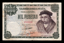 España Spain 1000 Pesetas Luis Vives 1946 Pick 133 Sin Serie MBC- AVF - 1000 Pesetas