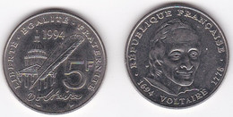5 Francs Voltaire 1994, En Nickel, Gad# 775 - Herdenking