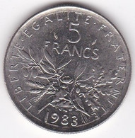 5 Francs Semeuse 1983, En Cupro Nickel, Gad# 771 - 5 Francs