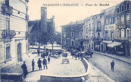 34-CLERMONT-L'HERAULT- PLACE DU MARCHE - Clermont L'Hérault