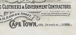 1924 Cape Town  Le Cap Afrique Du Sud   ENTETE The African Clothing Factory  LETTRE COMMERCALE SUR  BEAU PAPIER RECHERCH - Otros & Sin Clasificación