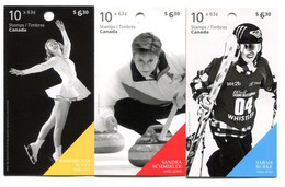 RC 20746 CANADA SÉRIE SPORT SKI PATINAGE ET CURLING 3x CARNETS COMPLETS BOOKLETS MNH NEUF * - Libretti Completi