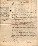 TABAC  ENTETE  ADM. DES  TABACS PARIS 1831 Pour CAHORS CACHETS ROUGES+SIGNATURE B.E.V.SCANS - Historical Documents