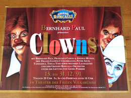 AFFICHE PROGRAMM ORIGINALE CIRQUE CIRCUS RONCALI CLOWNS EN ALLEMAGNE  " 84,5cmx60,0cm - Clowns - Posters