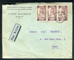 Maroc - Enveloppe Du Lycée Gouraud De Rabat Pour Paris Par Avion En 1933 - O 97 - Covers & Documents