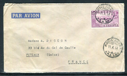 Ethiopie - Enveloppe De Addis Ababa Pour La France En 1953 - O 100 - Ethiopia