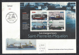 Saint-Pierre Et Miquelon 2004 -  Yvert BF 10 (823 à 826) Oblitéré Premier Jour - Bateaux, Boats - Cartoline Maximum